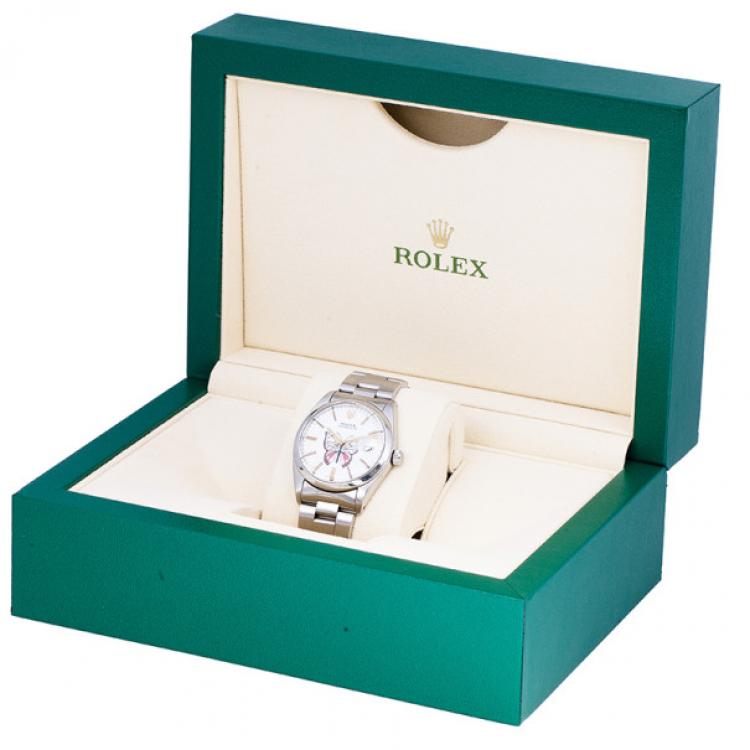 Pre Owned Rolex White Stainless Steel DateJust Women's Wristwatch 36MM