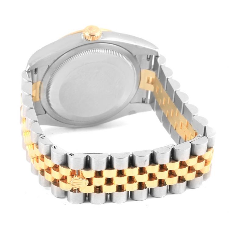 مملوكة مسبقًا Rolex Mother of Pearl 18K Yellow Gold and Stainless Steel Diamond Datejust Women's Wristwatch 36MM