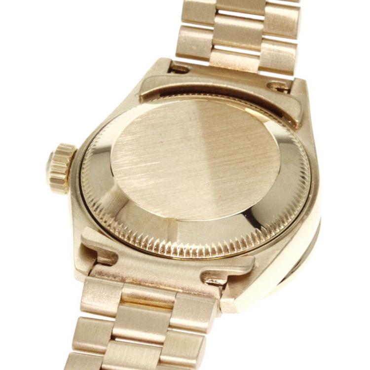 مملوكة مسبقًا Rolex Champagne Gold 18K Yellow Gold Diamond Datejust Women's Wristwatch 26MM