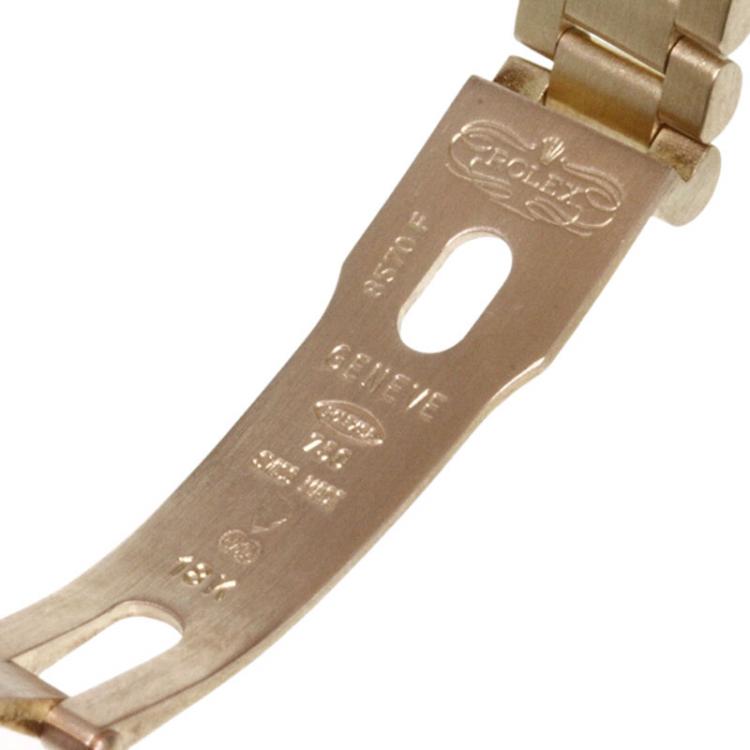 مملوكة مسبقًا Rolex Champagne Gold 18K Yellow Gold Diamond Datejust Women's Wristwatch 26MM
