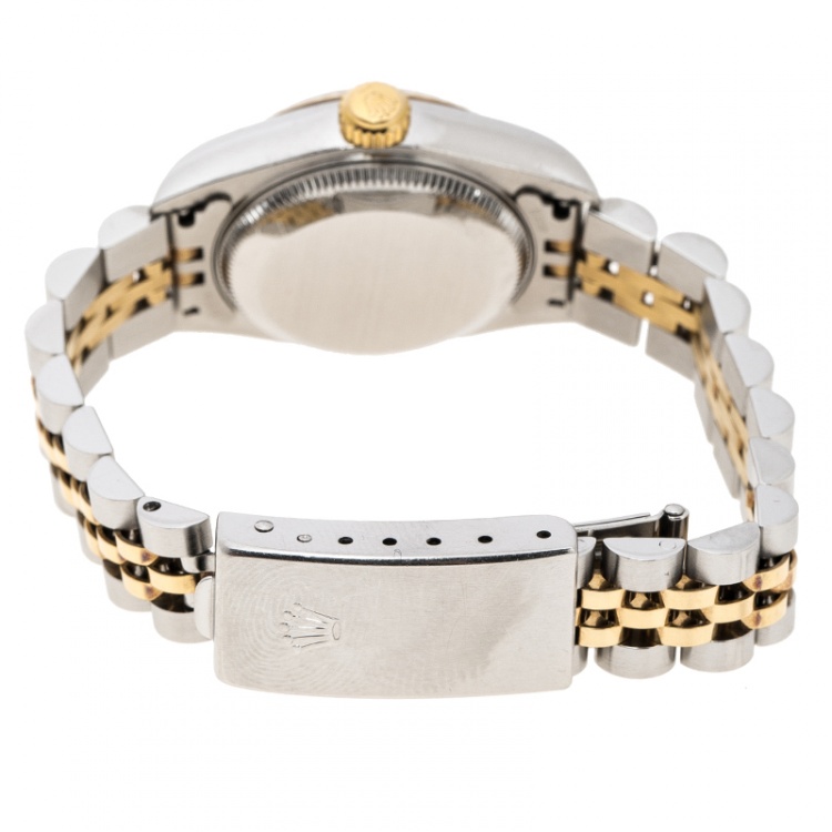 Pre Owned Rolex Gold 18K Yellow Gold and Stainless Steel 79173 Datejust Women's Wristwatch 26 mm