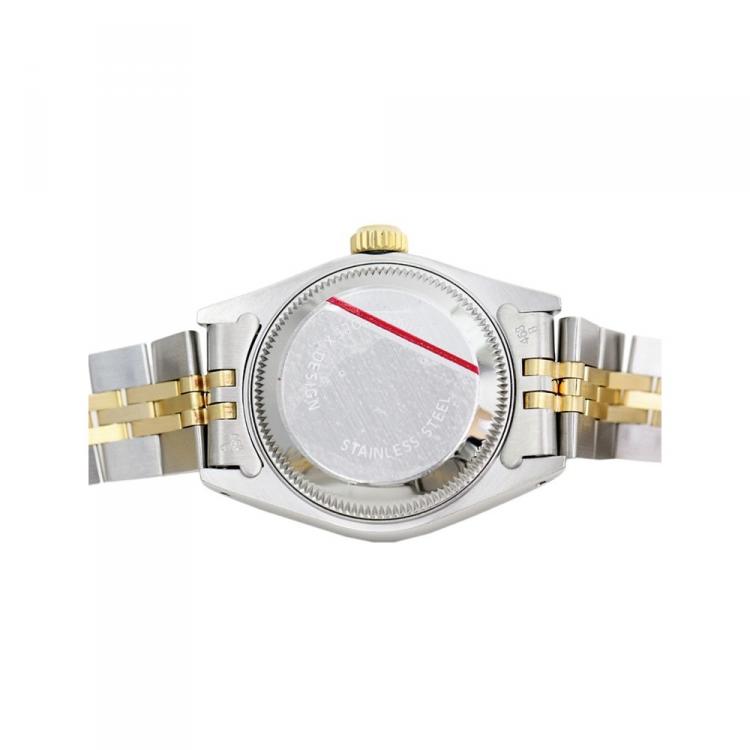 Pre Owned Rolex Champagne 18K Yellow Gold and Stainless Steel Datejust Women's Wristwatch 26MM