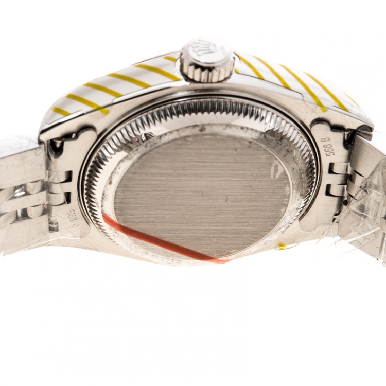 Pre Owned Rolex Pink Stainless Steel Oyster Perpetual Datejust 79174 Women's Wristwatch 26 mm