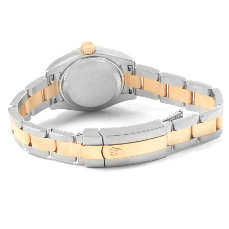 Pre Owned Rolex Silver 18K Yellow Gold and Stainless Steel Datejust Women's Wristwatch 26MM