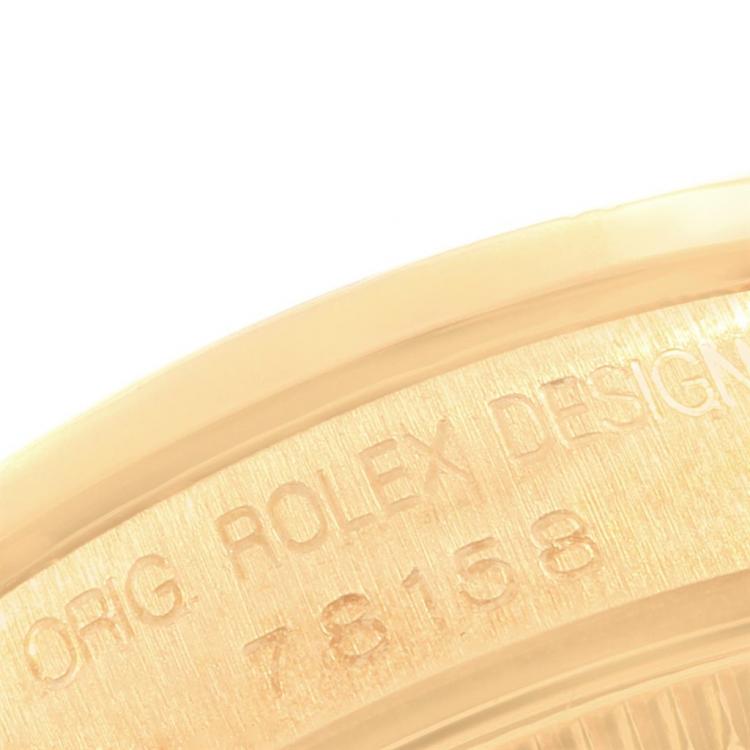 Pre Owned Rolex MOP 18K Yellow Gold Diamond President Datejust Women's Wristwatch 31MM