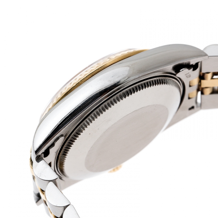 Pre Owned Rolex Grey 18K Yellow Gold Stainless Steel Lady Datejust 31 68273 Women's Wristwatch 31 mm