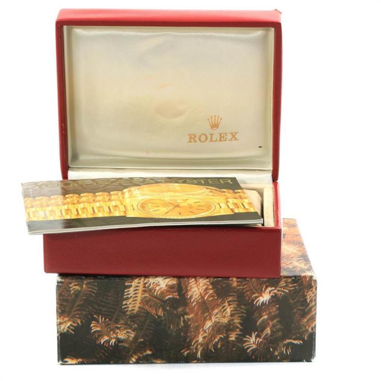 مملوكة مسبقًا Rolex Tiger Eye 18K Yellow Gold Diamond President Datejust Women's Wristwatch 26MM