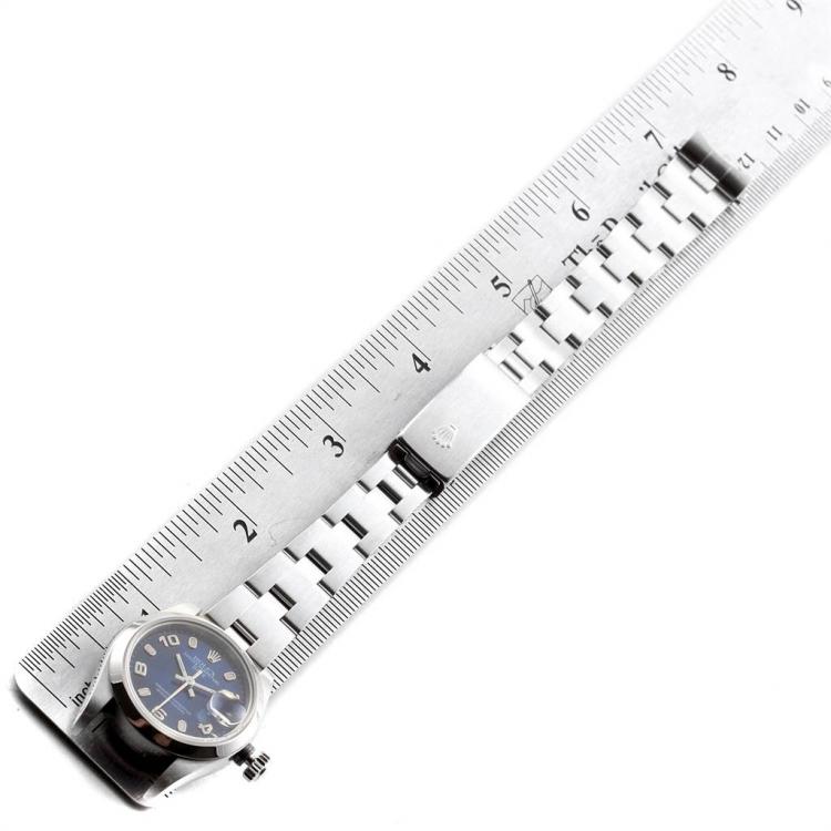 Pre Owned Rolex Blue Stainless Steel Date 79160 Women's Wristwatch 25MM