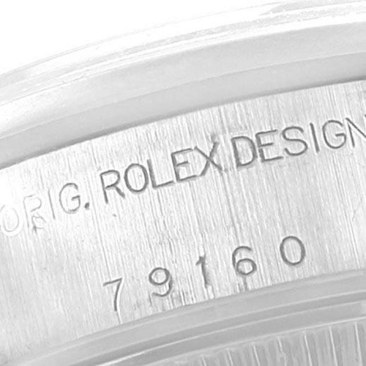 Pre Owned Rolex Salmon Stainless Steel Date 79160 Women's Wristwatch 26MM