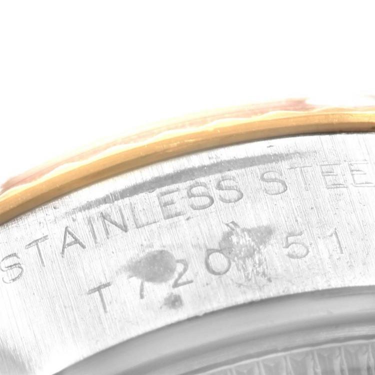 Pre Owned Rolex Slate 18K Yellow Gold and Stainless Steel Datejust 69173 Women's Wristwatch 26MM