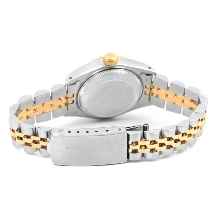 مملوكة مسبقًا Rolex Champagne 18K Yellow Gold and Stainless Steel Datejust 69173 Women's Wristwatch 26MM