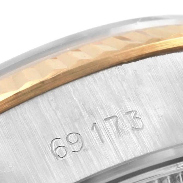 مملوكة مسبقًا Rolex Champagne 18K Yellow Gold and Stainless Steel Datejust 69173 Women's Wristwatch 26MM