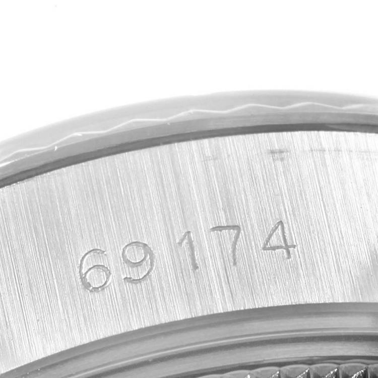Pre Owned Rolex Silver 18K White Gold and Stainless Steel Datejust 69174 Women's Wristwatch 26MM