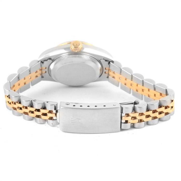 Pre Owned Rolex Slate 18K Yellow Gold and Stainless Steel Datejust 79163 Women's Wristwatch 26MM