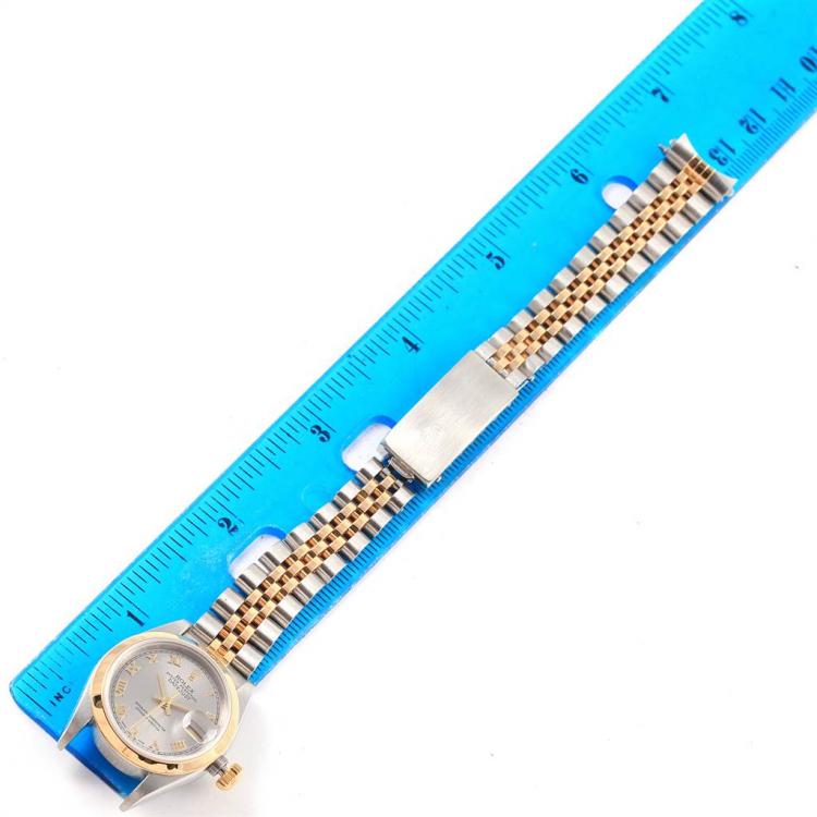 Pre Owned Rolex Slate 18K Yellow Gold and Stainless Steel Datejust 79163 Women's Wristwatch 26MM