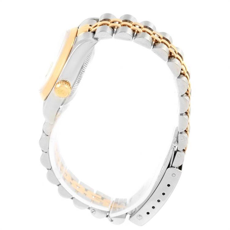 Pre Owned Rolex Slate 18K Yellow Gold and Stainless Steel Datejust 79163 Women's Wristwatch 26MM