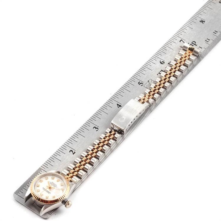 Pre Owned Rolex White 18K Yellow Gold and Stainless Steel Datejust 79173 Women's Wristwatch 26MM
