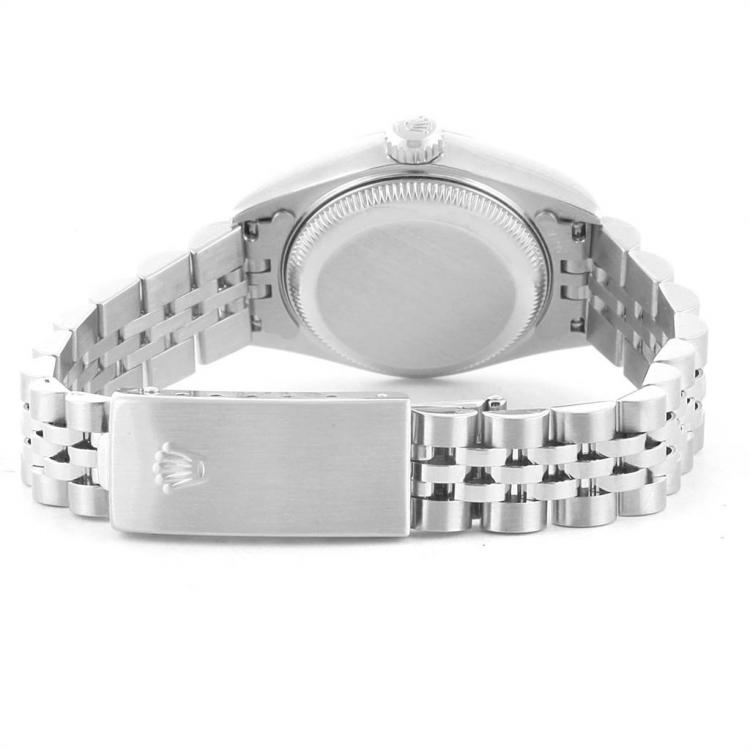 Pre Owned Rolex Blue 18K White Gold and Stainless Steel Datejust 79174 Women's Wristwatch 26MM