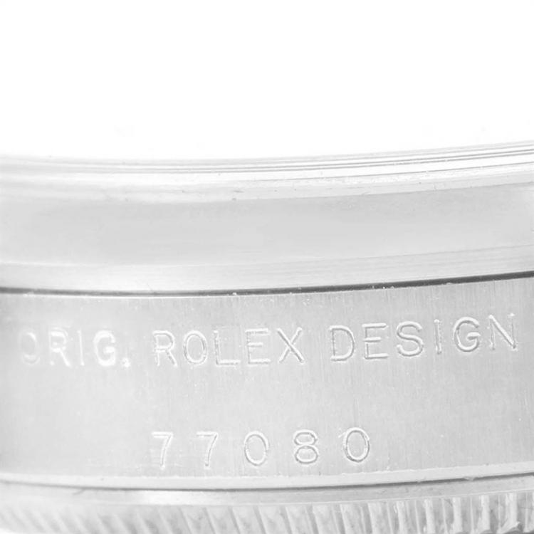 Pre Owned Rolex Salmon Stainless Steel Baton 77080 Women's Wristwatch 31MM