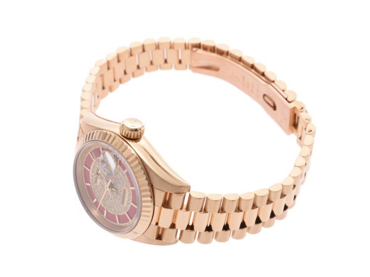 Pre Owned Rolex Diamond Champagne Yellow Gold Datejust 69178 Women's Wristwatch 25MM