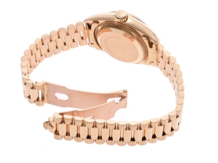 Pre Owned Rolex Diamond Champagne Yellow Gold Datejust 69178 Women's Wristwatch 25MM