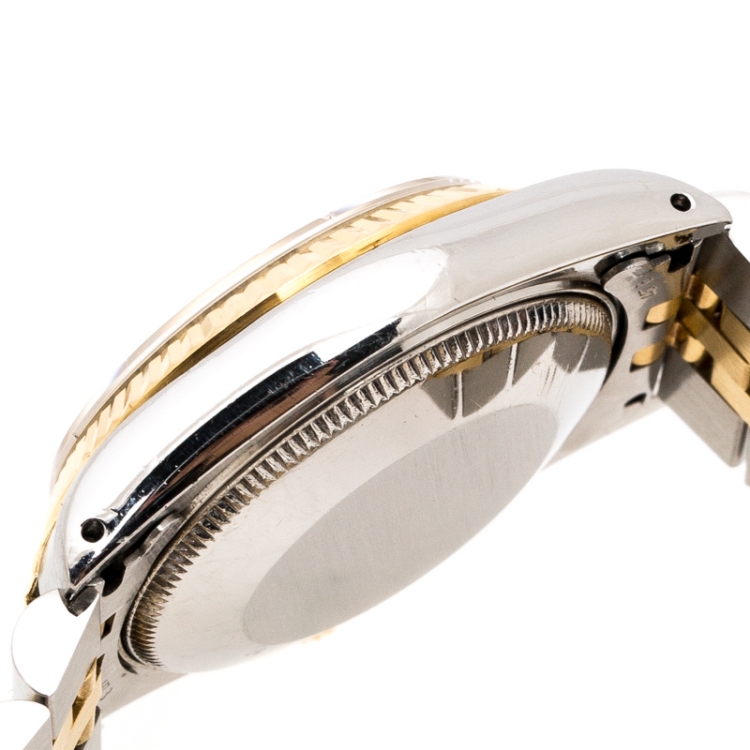 Pre Owned Rolex Gold 18K Yellow Gold Stainless Steel Diamonds Datejust 68273 Women's Wristwatch 31 mm