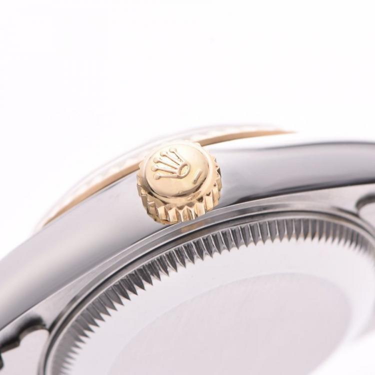 Pre Owned Rolex Champagne Yellow Gold and Stainless Steel Datejust 69173G Women's Wristwatch 25MM