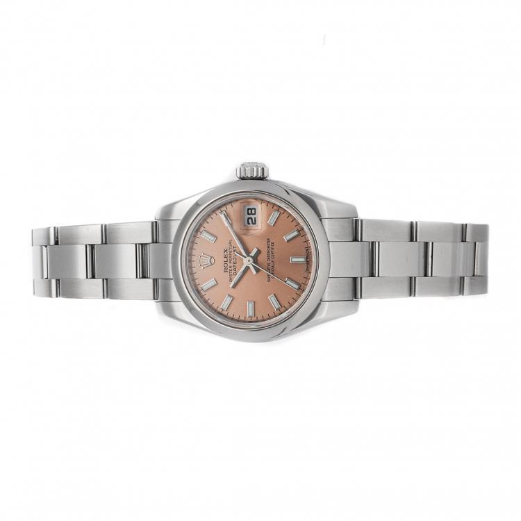 مملوكة مسبقًا Rolex Pink Stainless Steel Datejust 179160 Women's Wristwatch 26 MM