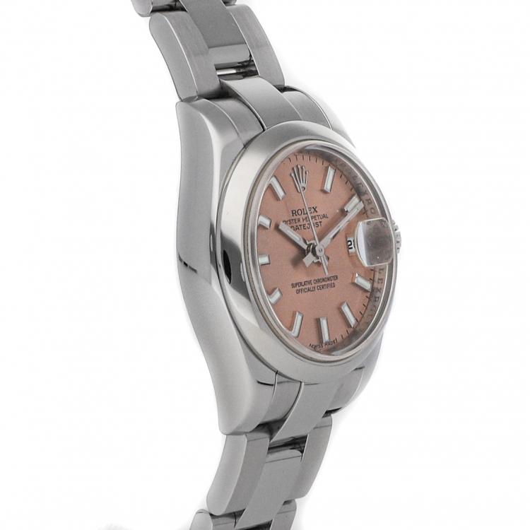 مملوكة مسبقًا Rolex Pink Stainless Steel Datejust 179160 Women's Wristwatch 26 MM