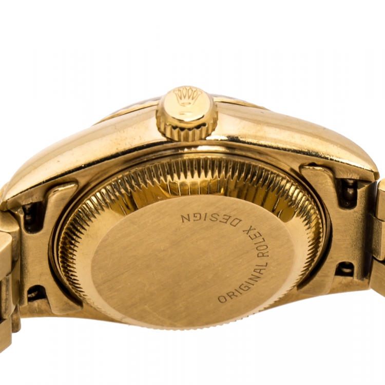 Pre Owned Rolex Jubilee 18K Yellow Gold Vintage Datejust 69138 Women's Wristwatch 26 mm