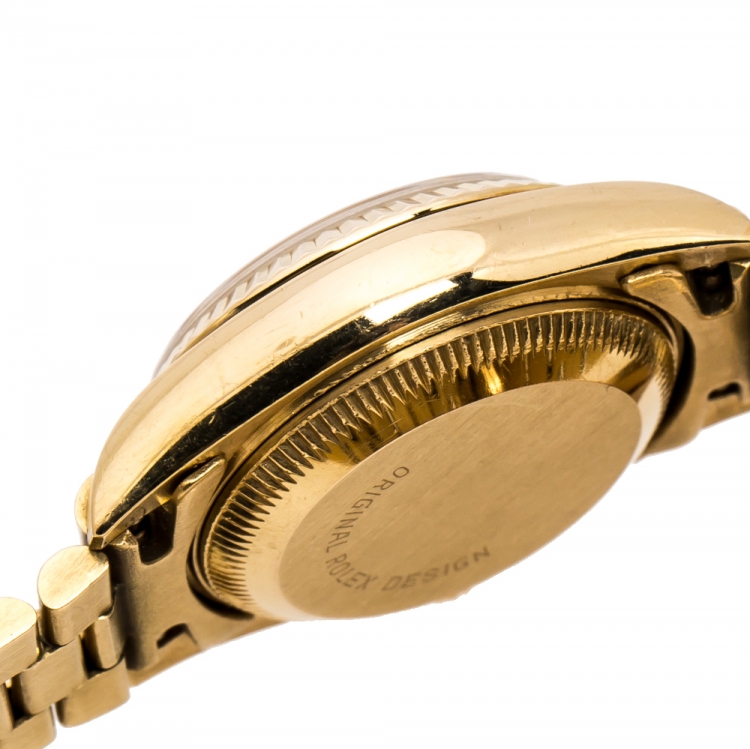 Pre Owned Rolex Jubilee 18K Yellow Gold Vintage Datejust 69138 Women's Wristwatch 26 mm