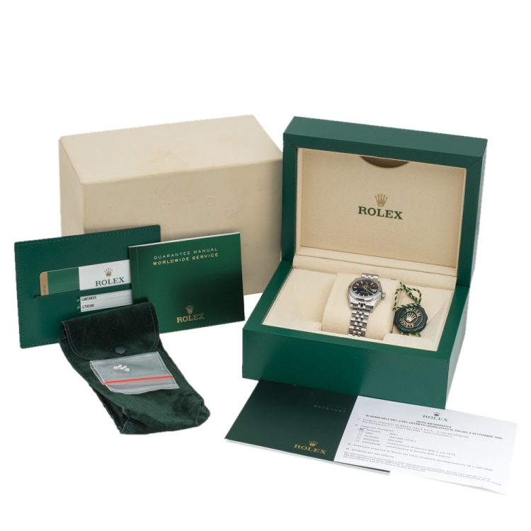 Pre Owned Rolex Blue Stainless Steel Datejust 179160 Women's Wristwatch 26 mm