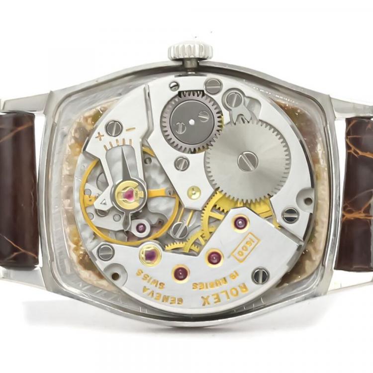 Pre Owned Rolex Silver 18K White Gold Cellini 3803 Mechanical Women's Wristwatch 23 MM