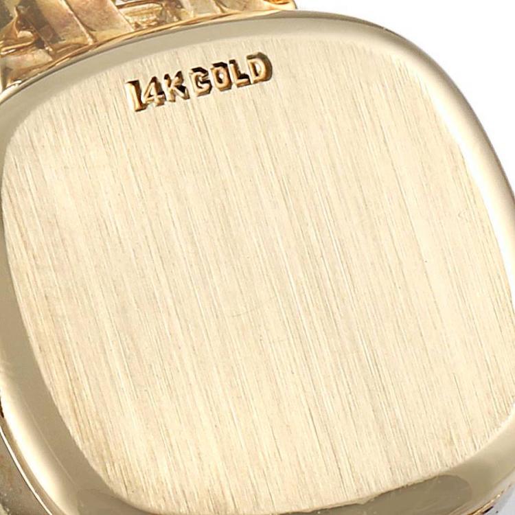 Pre Owned Rolex Silver Diamonds 14k Yellow Gold Vintage Cocktail Women's Wristwatch 17 MM