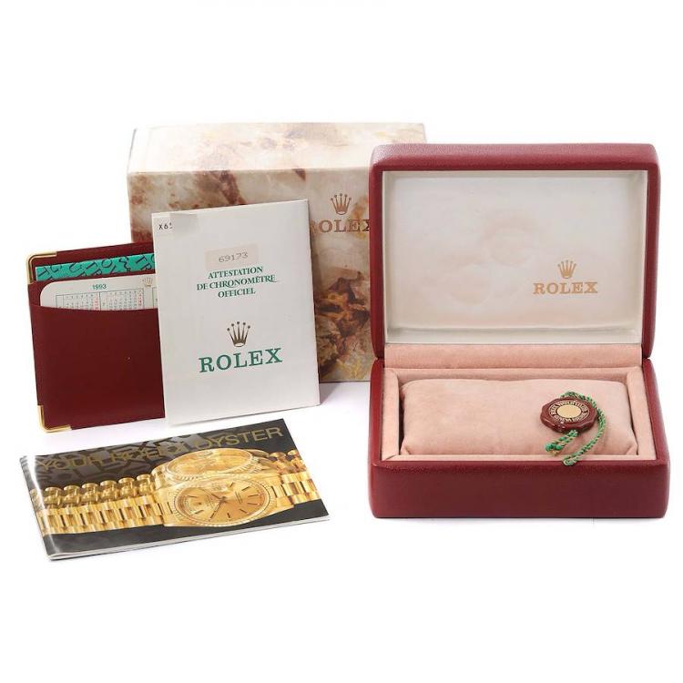 Pre Owned Rolex Blue Diamond 18k Yellow Gold And Stainless Steel Datejust 69173 Automatic Women's Wristwatch 26 mm