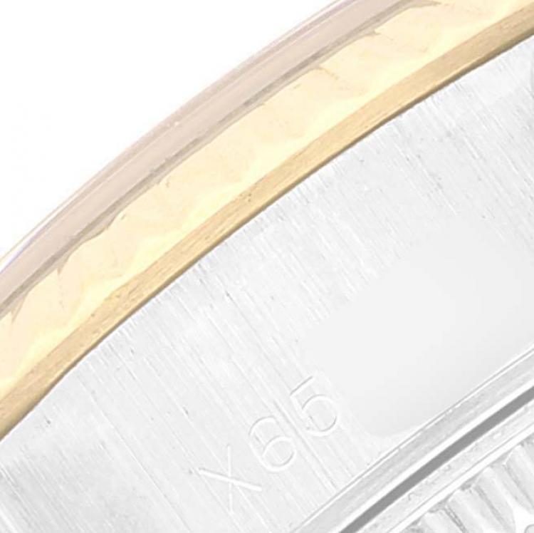 Pre Owned Rolex Blue Diamond 18k Yellow Gold And Stainless Steel Datejust 69173 Automatic Women's Wristwatch 26 mm