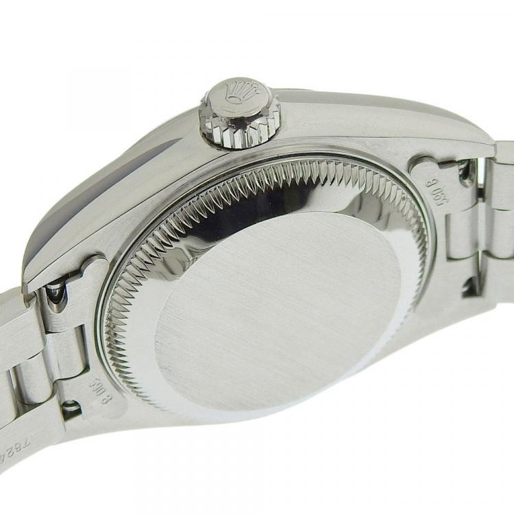Pre Owned Rolex Black Stainless Steel Oyster Perpetual Date 79160 Women's Wristwatch 26 mm