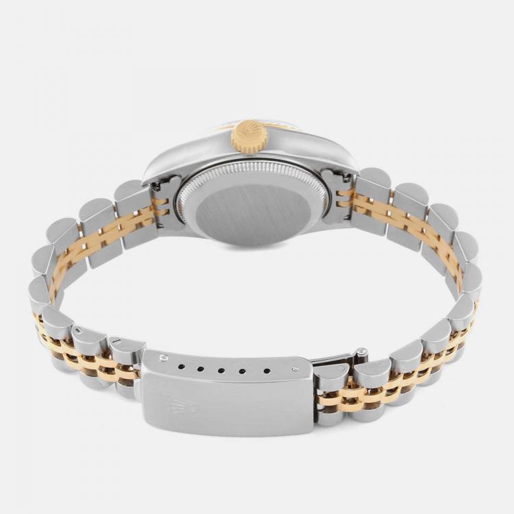 Pre Owned Rolex Datejust Slate Dial Steel Yellow Gold Ladies Watch 69173 26 mm