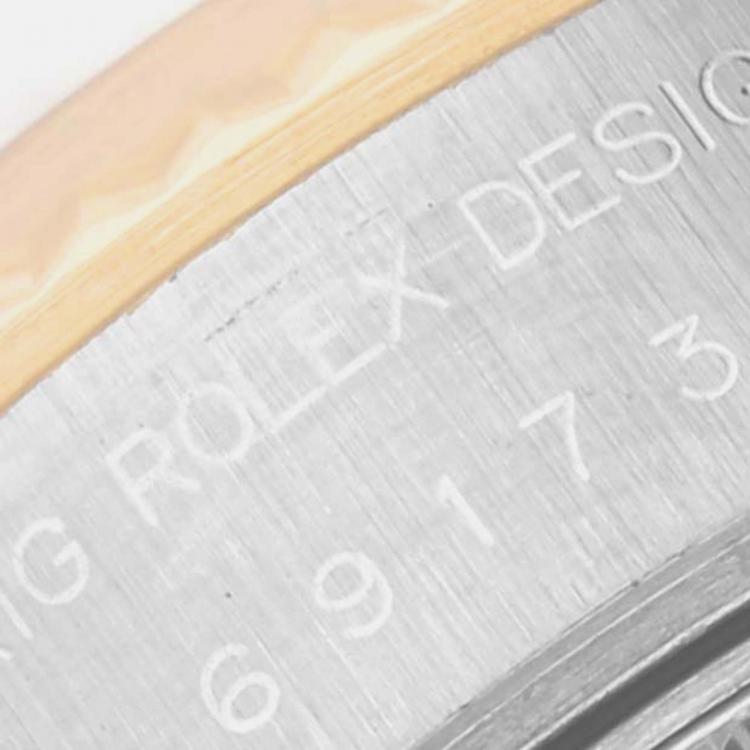 Pre Owned Rolex Datejust Slate Dial Steel Yellow Gold Ladies Watch 69173 26 mm