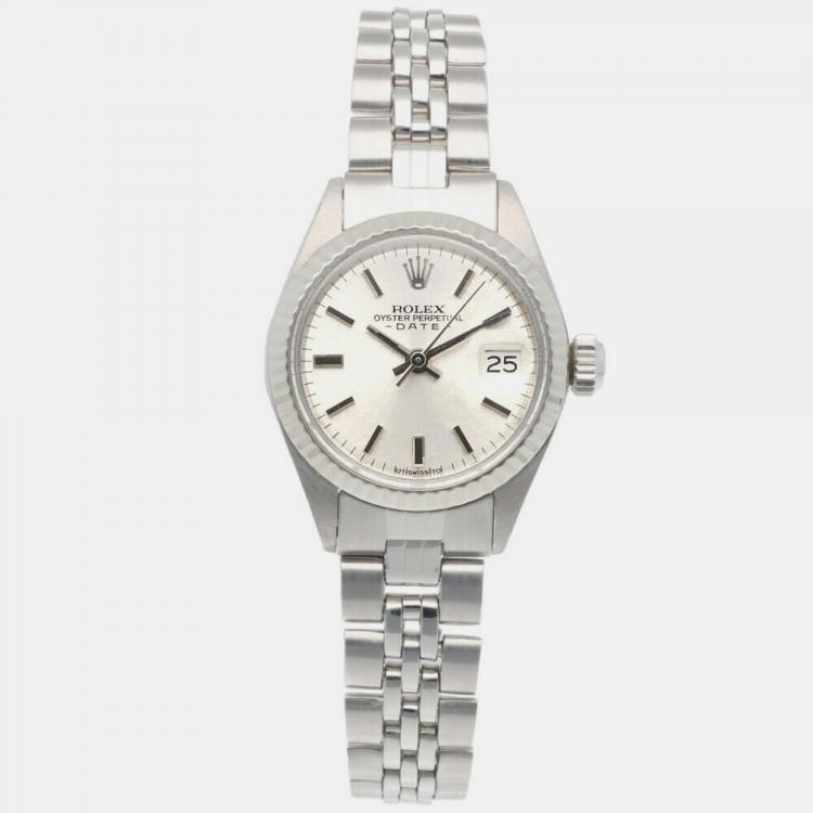 Rolex White Stainless Steel Oyster Perpetual 6917 Automatic Women's ...