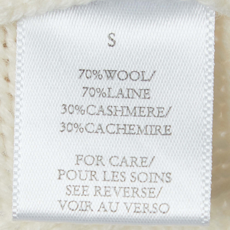 Pre Owned Ronny Kobo Cream Cable Knit Cardigan S