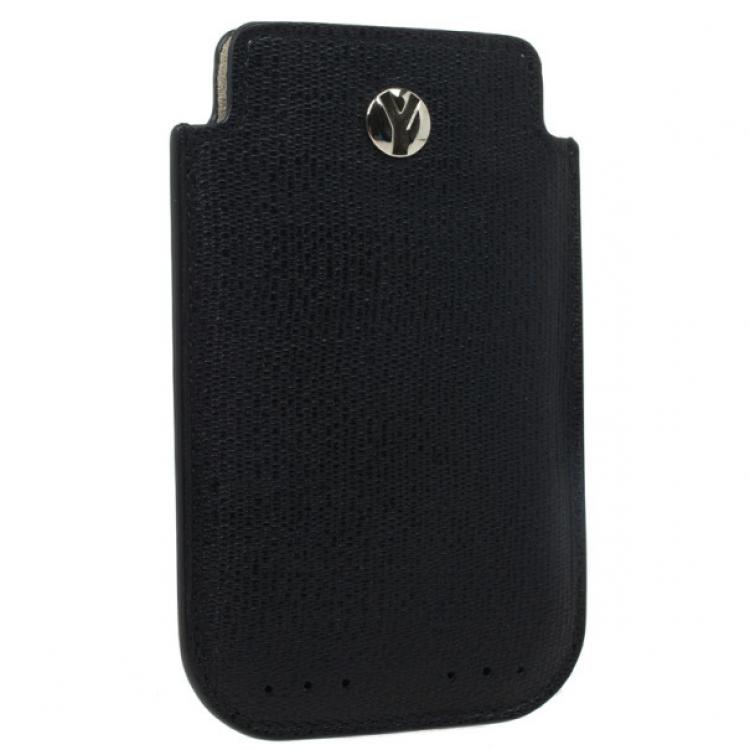 Pre Owned Yves Saint Laurent Black Leather Ycon iPhone Cover