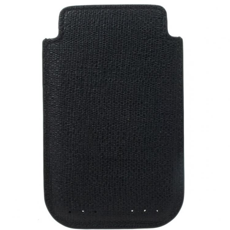 Pre Owned Yves Saint Laurent Black Leather Ycon iPhone Cover