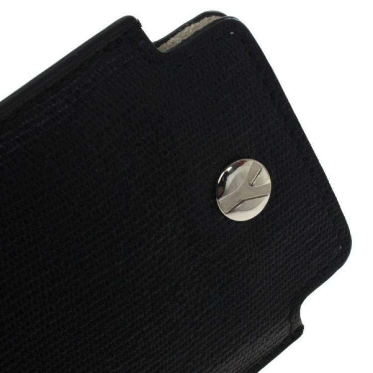 Pre Owned Yves Saint Laurent Black Leather Ycon iPhone Cover