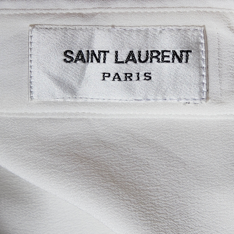 Pre Owned Saint Laurent Paris White Silk Buttoned Front Shirt L