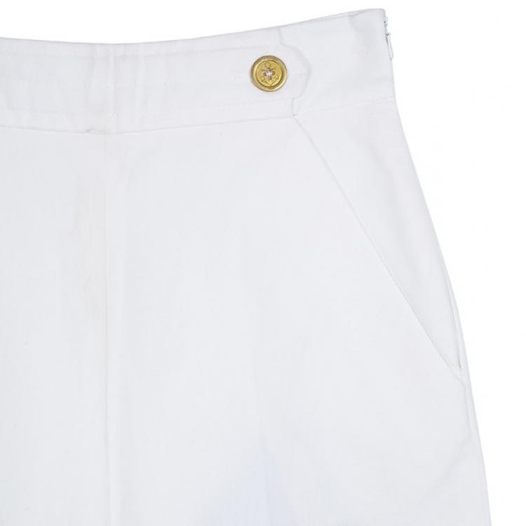 Pre Owned Saint Laurent Paris White Palazzo Pants M