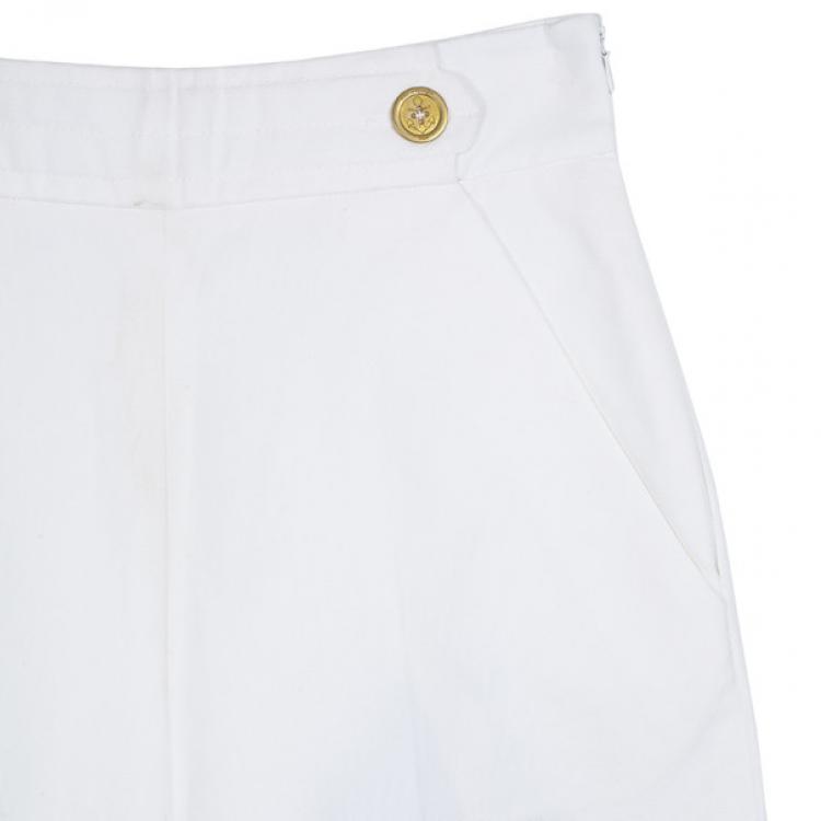 Pre Owned Saint Laurent Paris White Palazzo Pants M