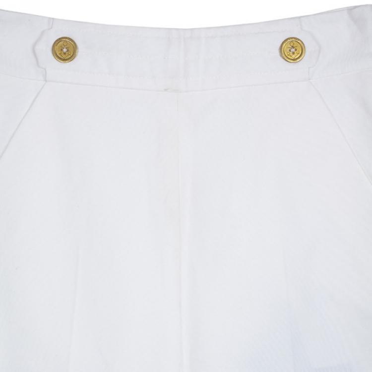 Pre Owned Saint Laurent Paris White Palazzo Pants M