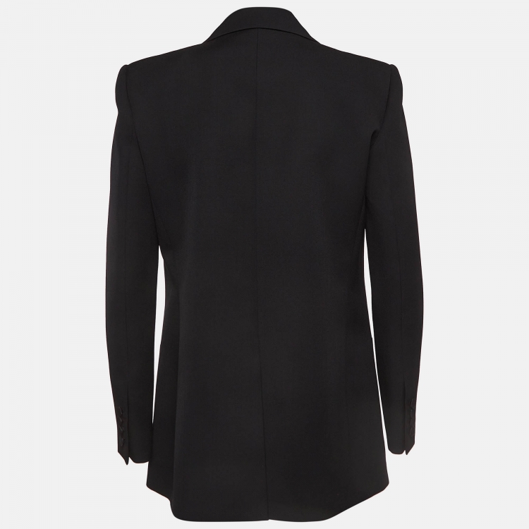Pre Owned Saint Laurent Paris Black Gabardine Double Breasted Blazer L