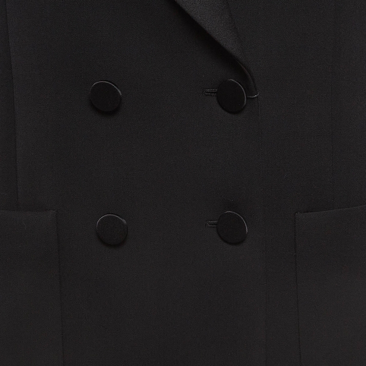 Pre Owned Saint Laurent Paris Black Gabardine Double Breasted Blazer L